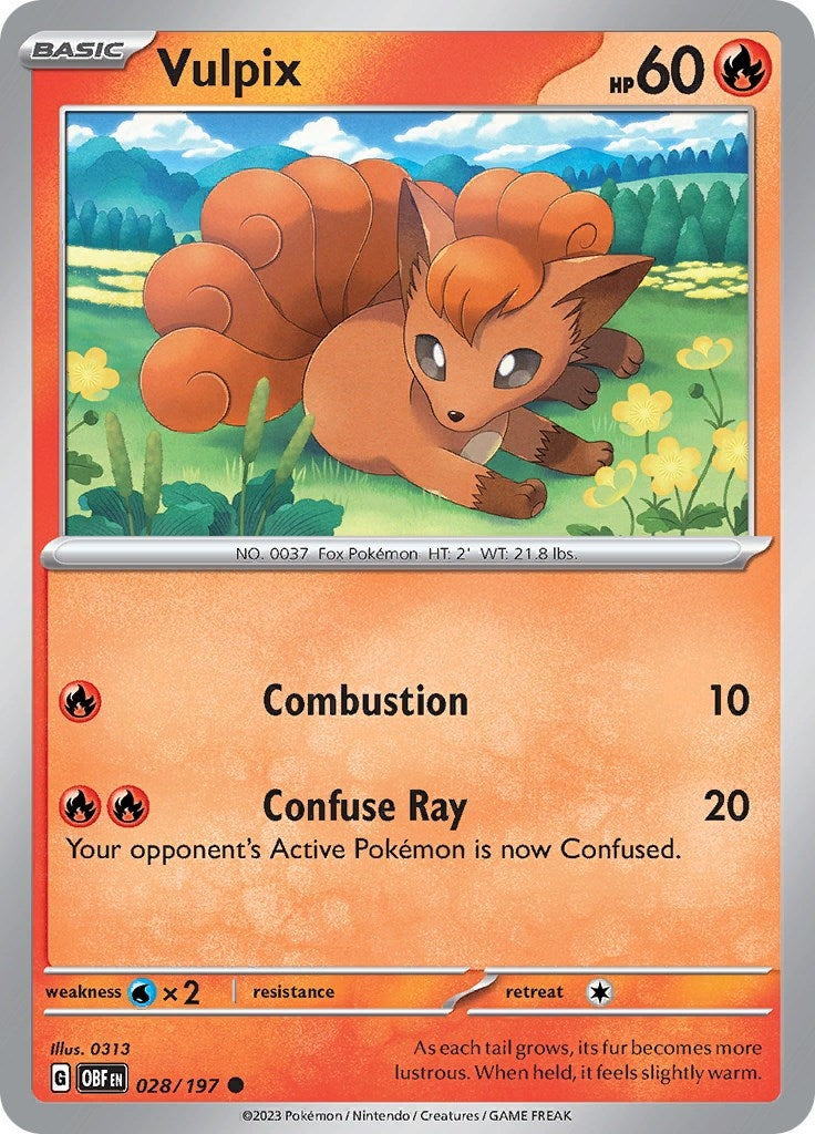 Image for Vulpix (SV03: Obsidian Flames) (028/197) - Pokemon