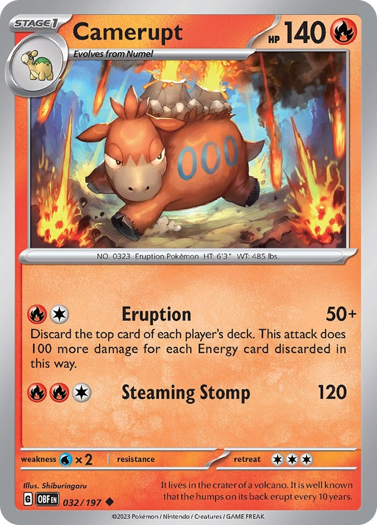 Image for Camerupt (SV03: Obsidian Flames) (032/197) - Pokemon