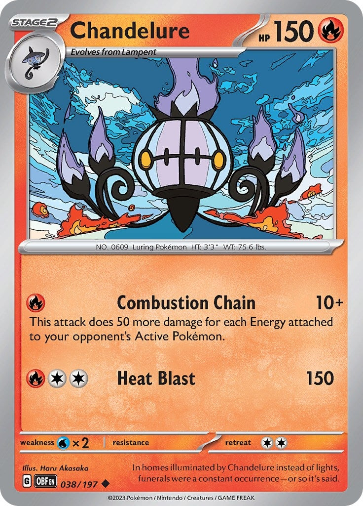 Image for Chandelure (SV03: Obsidian Flames) (038/197) - Pokemon