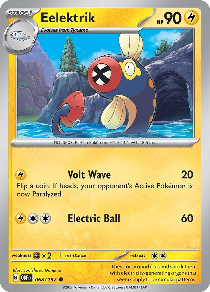Image for Eelektrik (SV03: Obsidian Flames) (068/197) - Pokemon