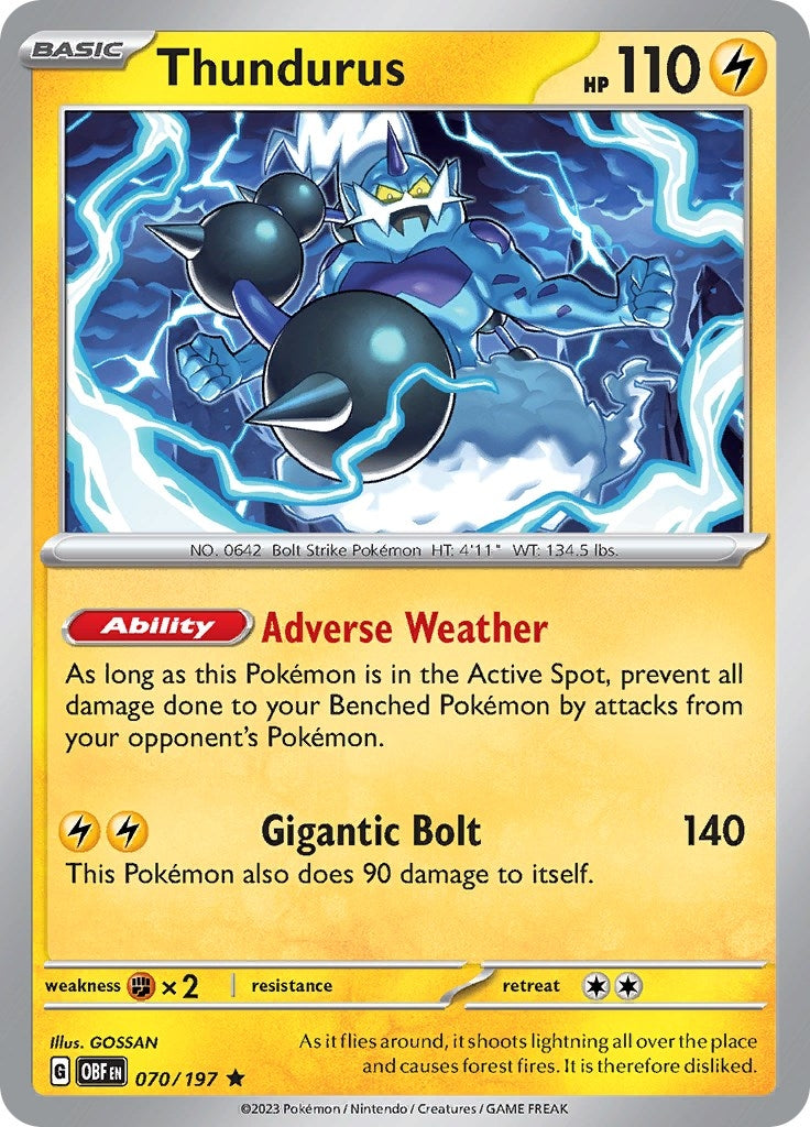 Image for Thundurus (SV03: Obsidian Flames) (070/197) - Pokemon