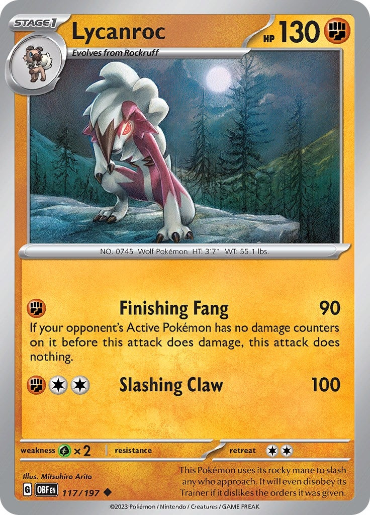 Image for Lycanroc (SV03: Obsidian Flames) (117/197) - Pokemon