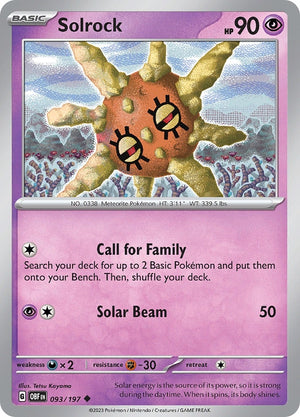 Image for Solrock (SV03: Obsidian Flames) (093/197) - Pokemon