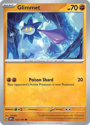 Image for Glimmet (SV03: Obsidian Flames) (122/197) - Pokemon