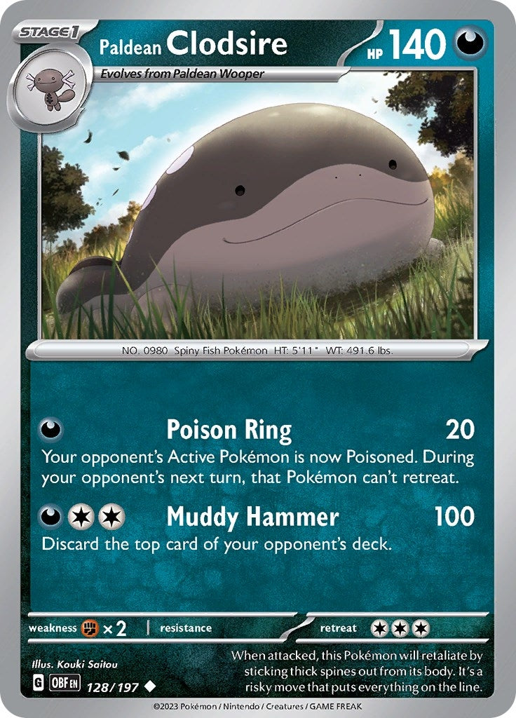 Image for Paldean Clodsire (SV03: Obsidian Flames) (128/197) - Pokemon