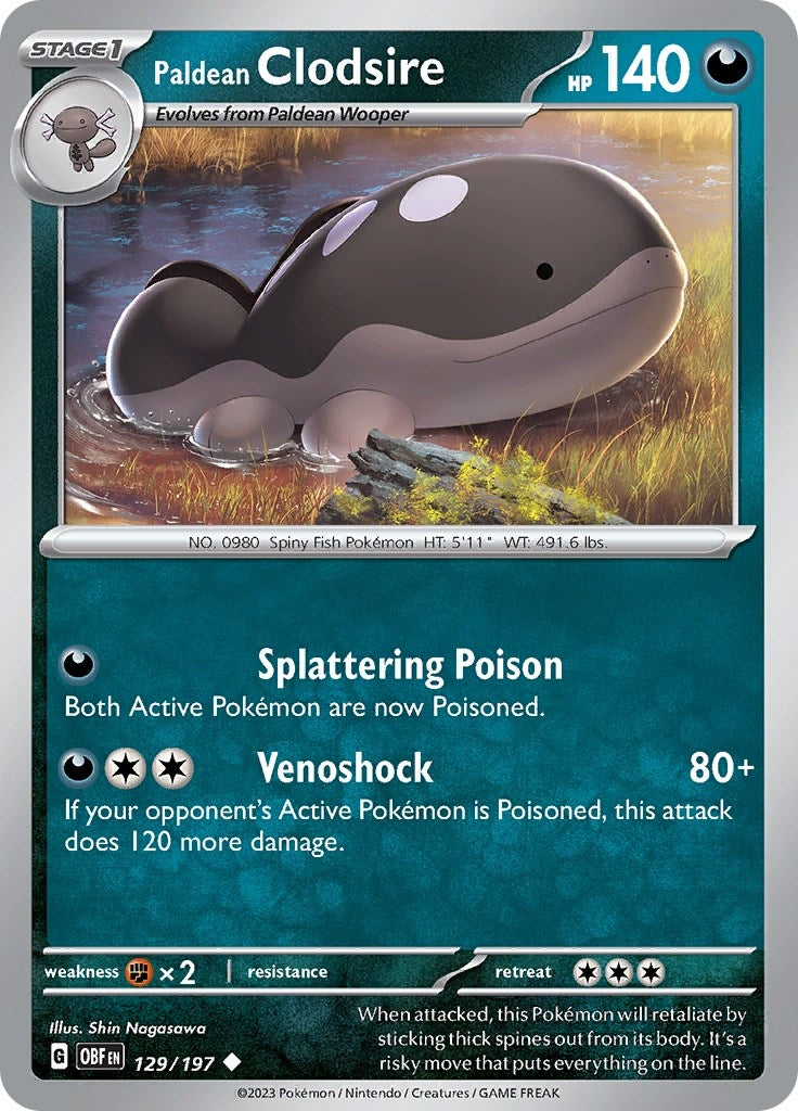 Image for Paldean Clodsire (SV03: Obsidian Flames) (129/197) - Pokemon
