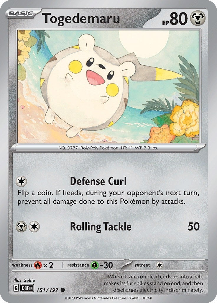 Image for Togedemaru (SV03: Obsidian Flames) (151/197) - Pokemon