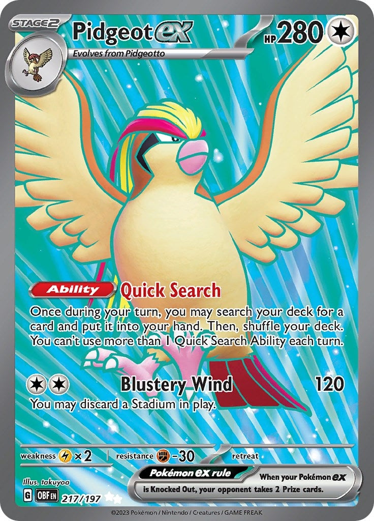Image for Pidgeot ex (SV03: Obsidian Flames) (217/197) - Pokemon