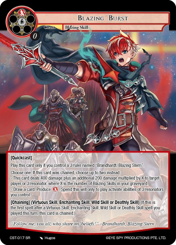 Image for Blazing Burst (Clash of the Star Trees) (CST-017 SR) - Force of Will
