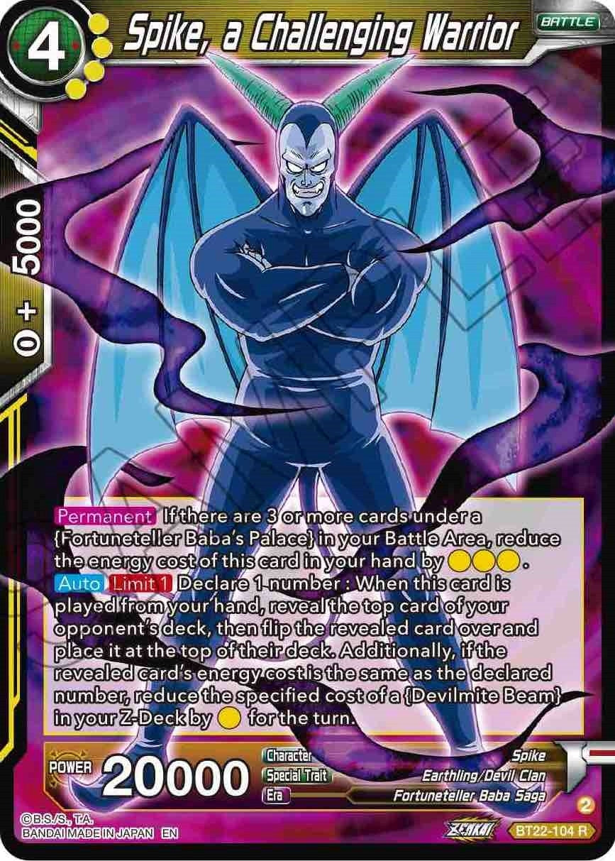 Image for Spike, a Challenging Warrior (Critical Blow) (BT22-104) - Dragon Ball Super: Masters