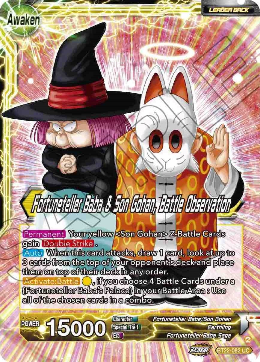 Image for Fortuneteller Baba // Fortuneteller Baba & Son Gohan, Battle Observation (Critical Blow) (BT22-082) - Dragon Ball Super: Masters