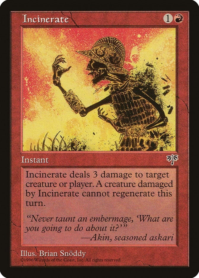 Image for Incinerate (Mirage) - Magic: The Gathering