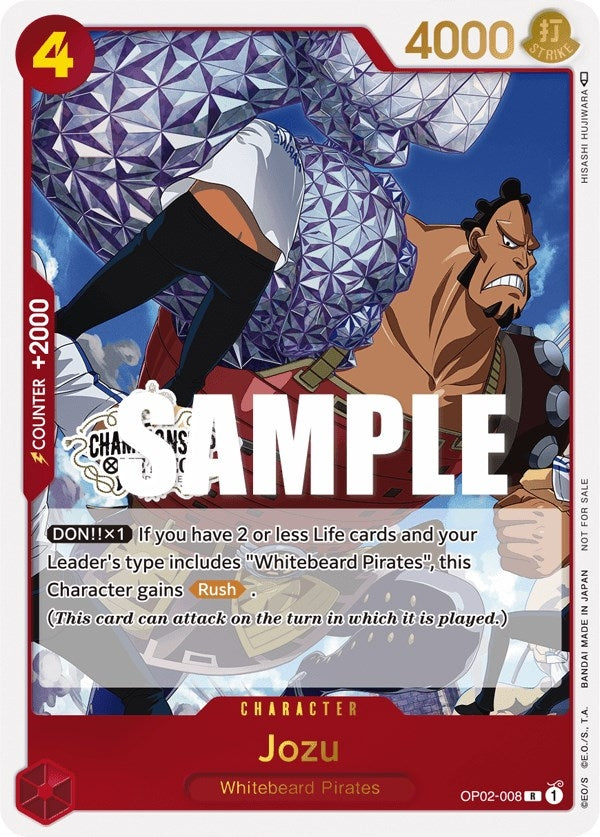 Image for Jozu (Store Championship Participation Pack Vol. 2) (One Piece Promotion Cards) (OP02-008) - One Piece Card Game