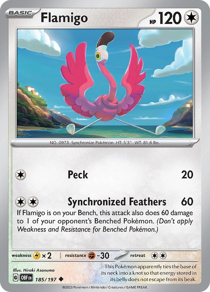 Image for Flamigo (SV03: Obsidian Flames) (185/197) - Pokemon