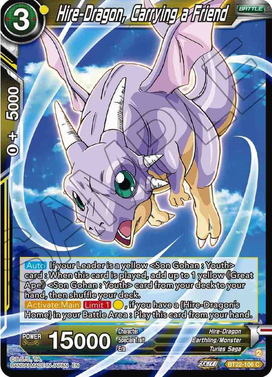 Image for Hire-Dragon, Carrying a Friend (Critical Blow) (BT22-106) - Dragon Ball Super: Masters