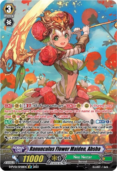 Image for Ranunculus Flower Maiden, Ahsha (D-PV01: History Collection) (D-PV01/SP28EN) - Cardfight Vanguard