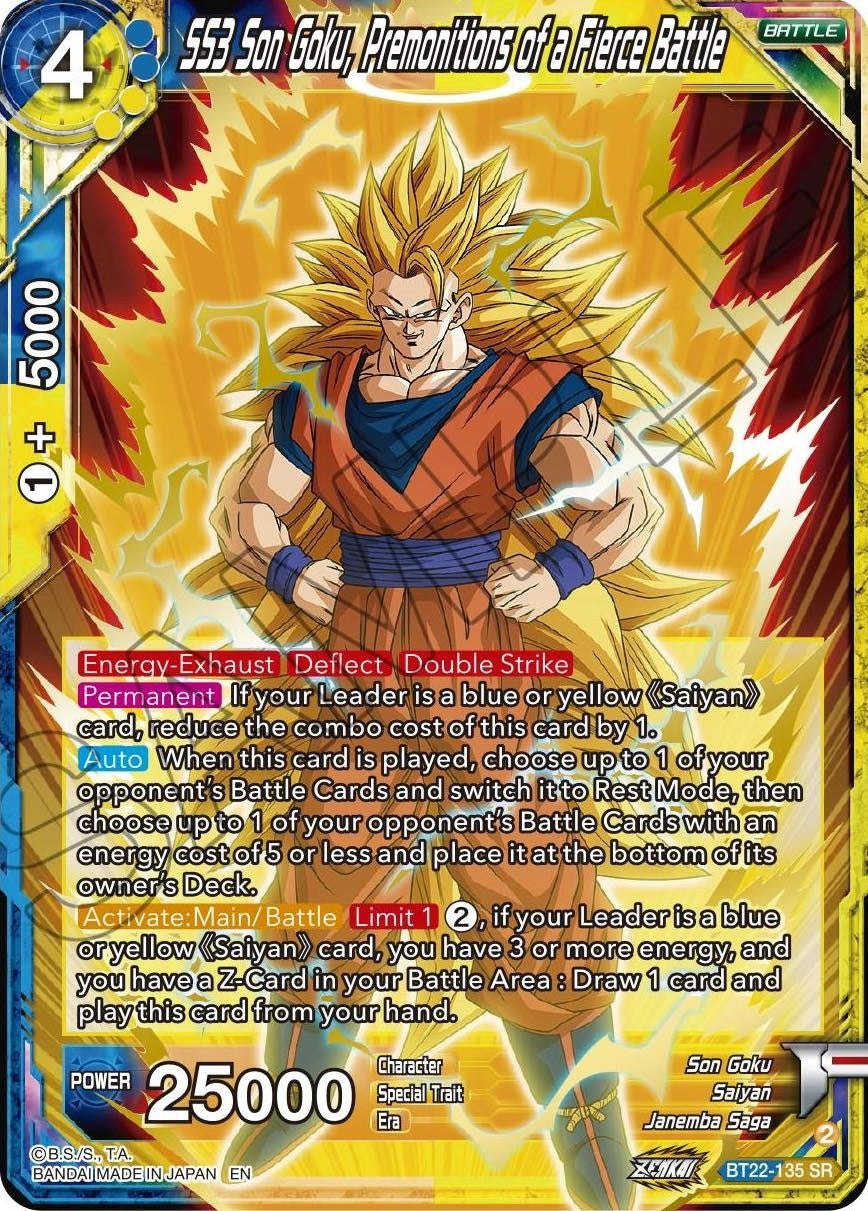 Image for SS3 Son Goku, Premonitions of a Fierce Battle (Critical Blow) (BT22-135) - Dragon Ball Super: Masters