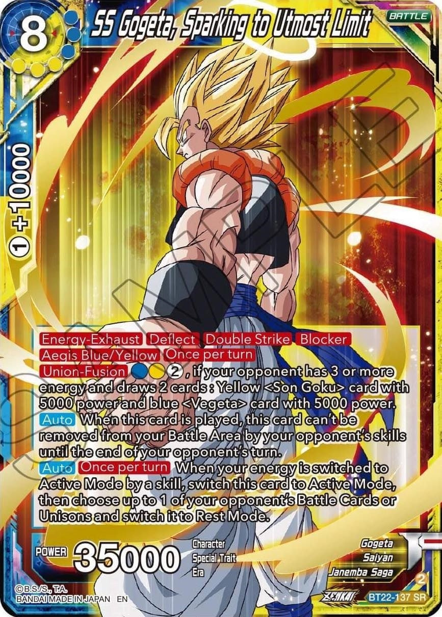 Image for SS Gogeta, Sparking to Utmost Limit (Critical Blow) (BT22-137) - Dragon Ball Super: Masters