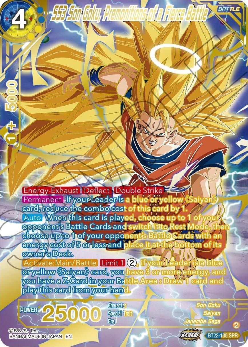 Image for SS3 Son Goku, Premonitions of a Fierce Battle (SPR) (Critical Blow) (BT22-135) - Dragon Ball Super: Masters