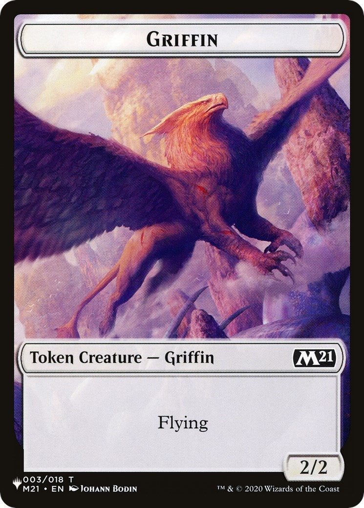 Image for Griffin // Ajani's Pridemate Double-sided Token (The List Reprints) (3 // 1) - Magic: The Gathering