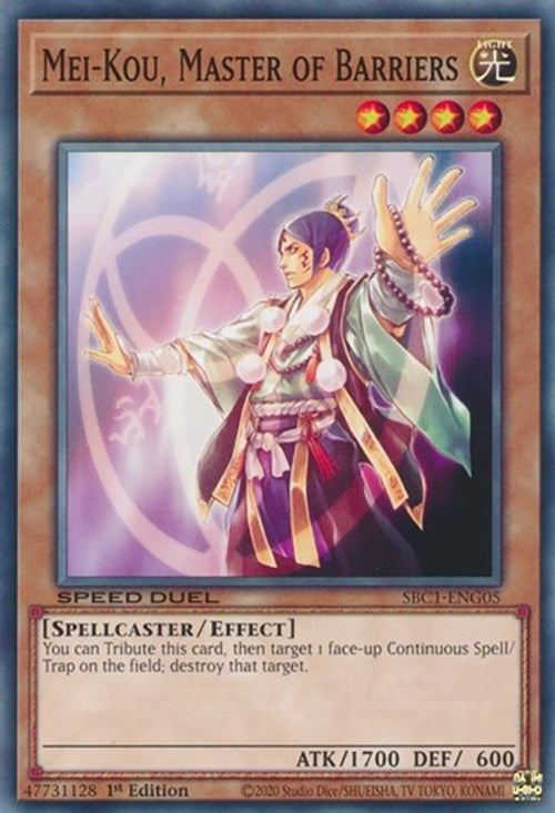 Image for Mei-Kou, Master of Barriers (Speed Duel: Streets of Battle City) (SBC1-ENG05) - YuGiOh