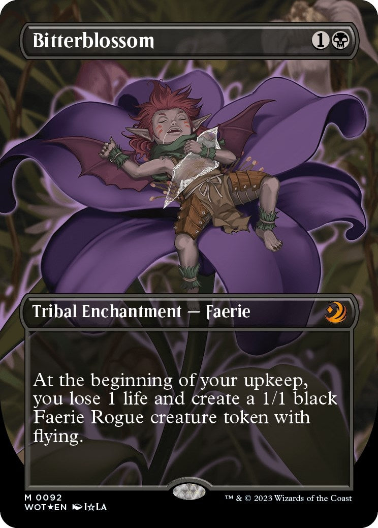 Image for Bitterblossom (Anime Borderless) (Confetti Foil) (Wilds of Eldraine: Enchanting Tales) (92) - Magic: The Gathering