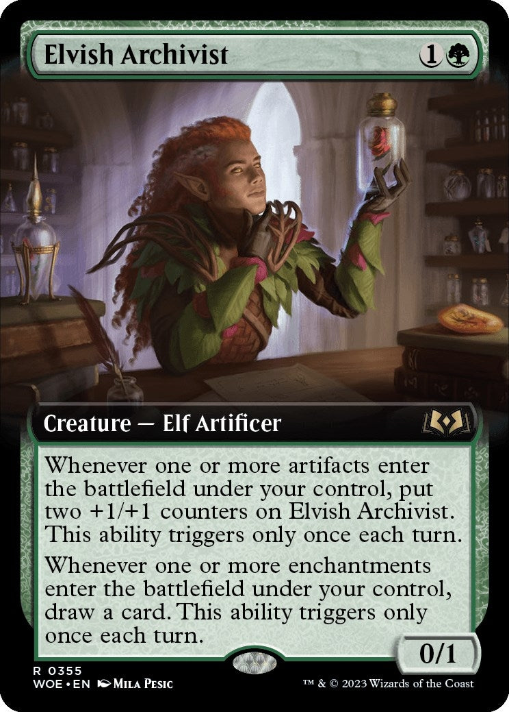 Image for Elvish Archivist (Extended Art) (Wilds of Eldraine) (355) - Magic: The Gathering