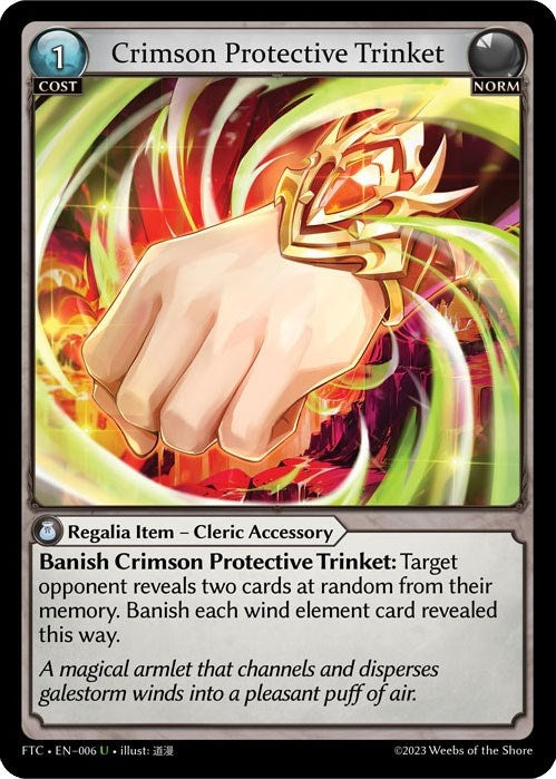 Image for Crimson Protective Trinket (Fractured Crown) (006) - Grand Archive TCG