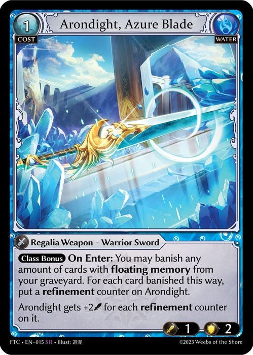 Image for Arondight, Azure Blade (Fractured Crown) (015) - Grand Archive TCG