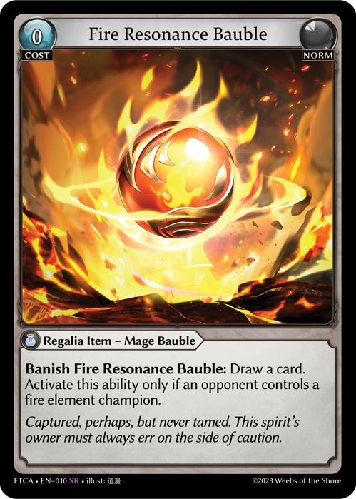 Image for Fire Resonance Bauble (Fractured Crown) (010) - Grand Archive TCG