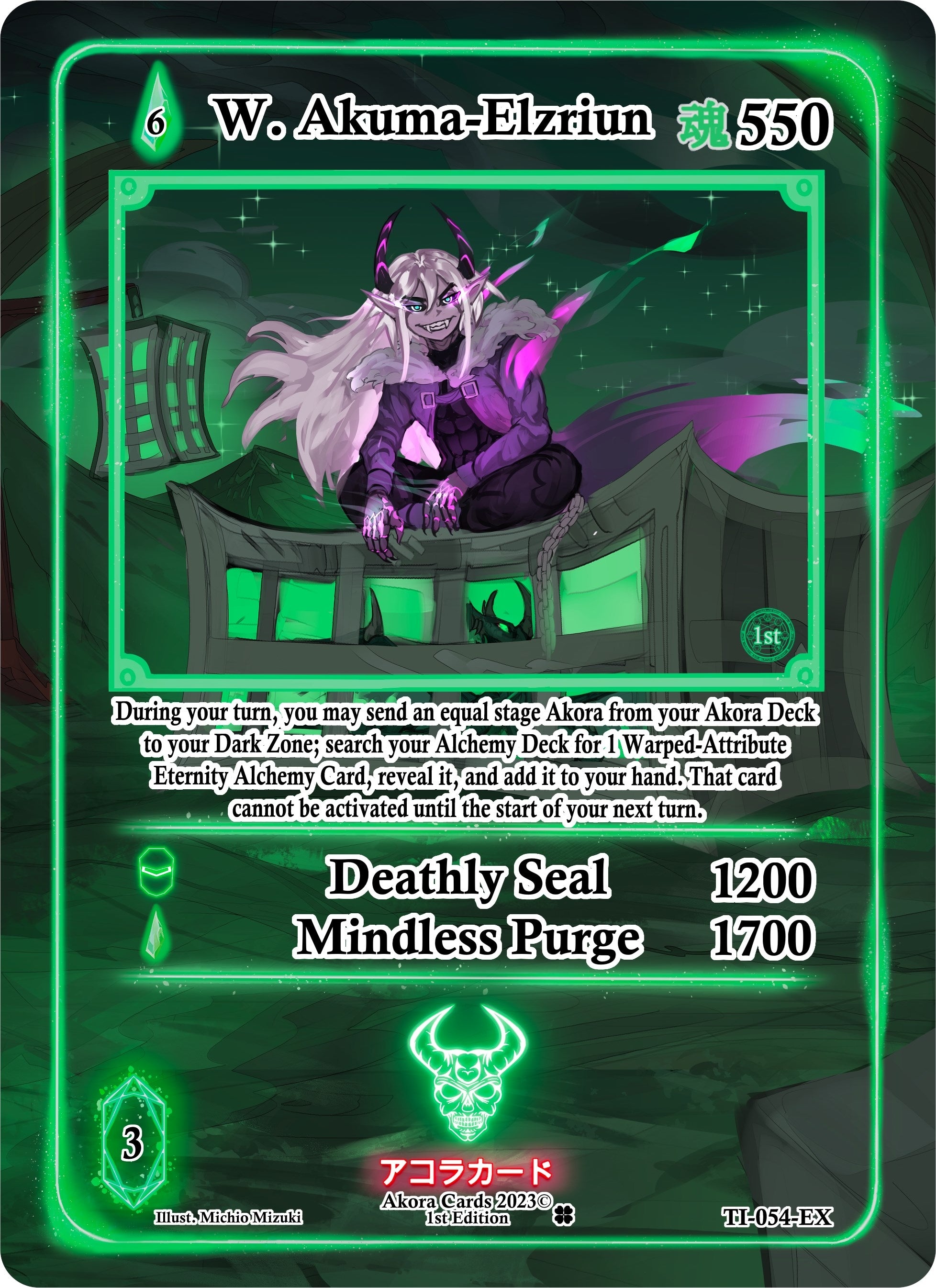 Image for W. Akuma-Elzriun (Extended Art) (Trials of Ikithia [1st Edition]) (TI-054-EX) - Akora TCG