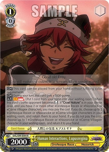Image for Human Interactions, Lupusregina (Nazarick: Tomb of the Undead Vol.2) (OVL/S99-E004 R) - Weiss Schwarz