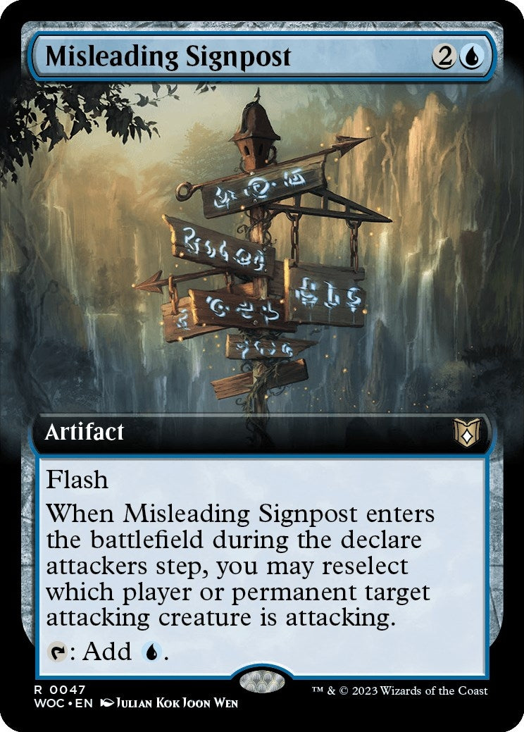 Image for Misleading Signpost (Extended Art) (Commander: Wilds of Eldraine) (47) - Magic: The Gathering