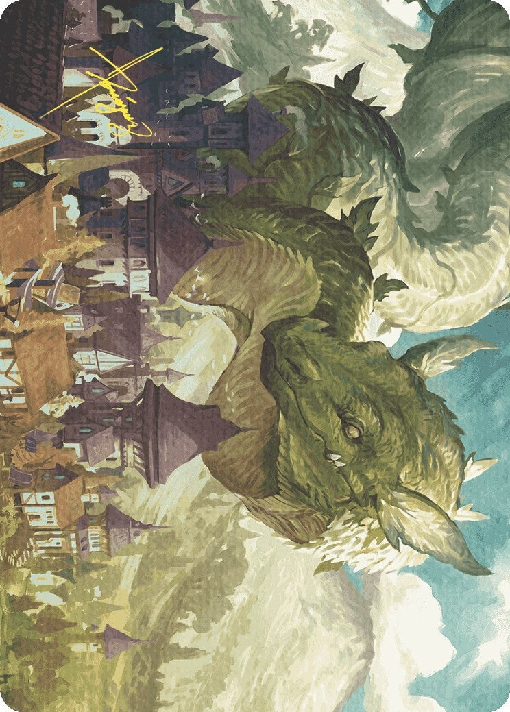 Image for Beanstalk Wurm Art Card (Gold-Stamped Signature) (Art Series: Wilds of Eldraine) (23) - Magic: The Gathering