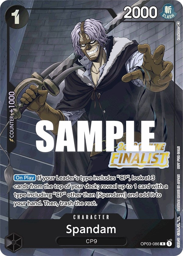 Image for Spandam (Offline Regional 2023) [Finalist] (One Piece Promotion Cards) (OP03-086) - One Piece Card Game