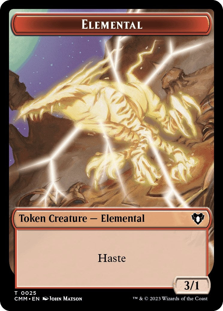 Image for Elemental (0025) // Saproling Double-Sided Token (Commander Masters) (25 // 35) - Magic: The Gathering
