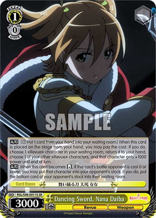 Image for Dancing Sword, Nana Daiba (SR) (Revue Starlight The Movie) (RSL/S98-E011S SR) - Weiss Schwarz