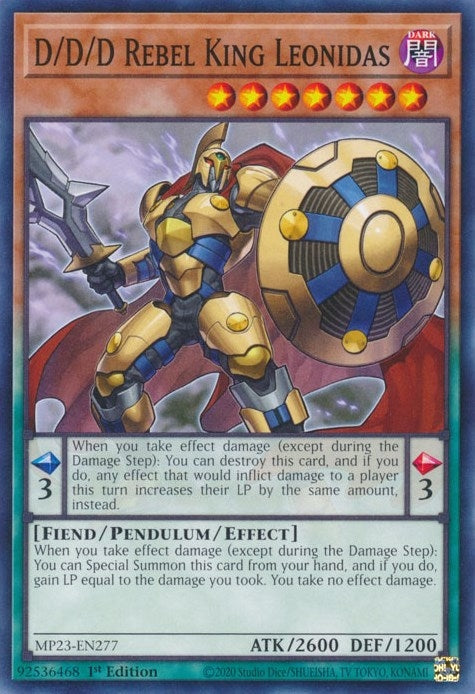 Image for D/D/D Rebel King Leonidas (25th Anniversary Tin: Dueling Heroes Mega Pack) (MP23-EN277) - YuGiOh