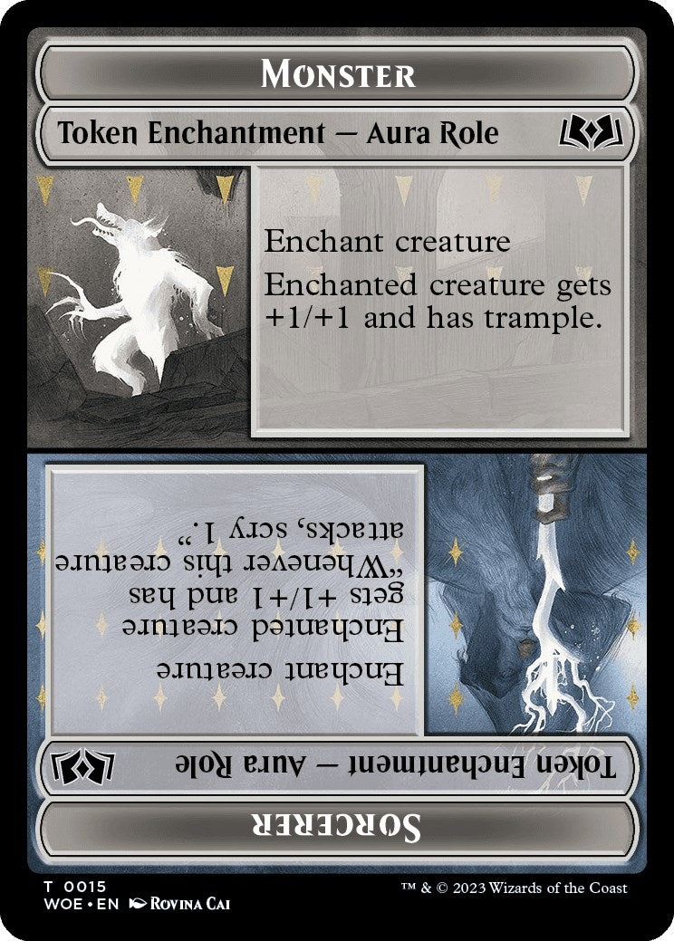 Image for Monster Role / Sorcerer Role Token (Wilds of Eldraine) (15) - Magic: The Gathering