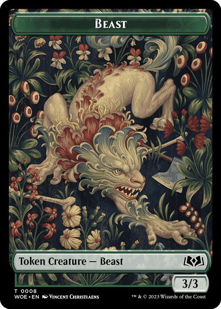 Image for Beast // Food (0012) Double-Sided Token (Wilds of Eldraine) (8 // 12) - Magic: The Gathering