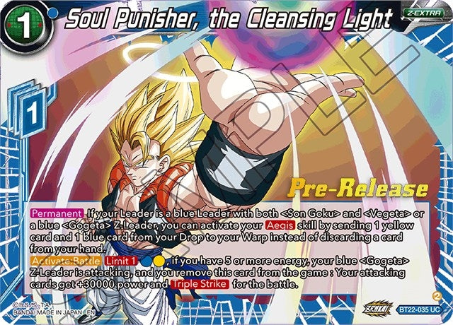 Image for Soul Punisher, the Cleansing Light (Critical Blow Pre-Release Cards) (BT22-035) - Dragon Ball Super: Masters