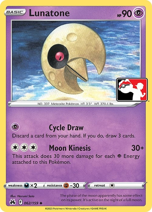Image for Lunatone (Prize Pack Series Cards) (062/159) - Pokemon