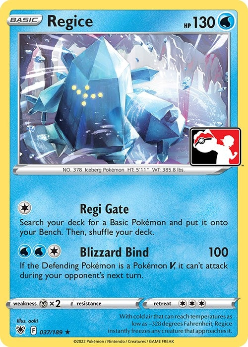 Image for Regice (Prize Pack Series Cards) (037/189) - Pokemon