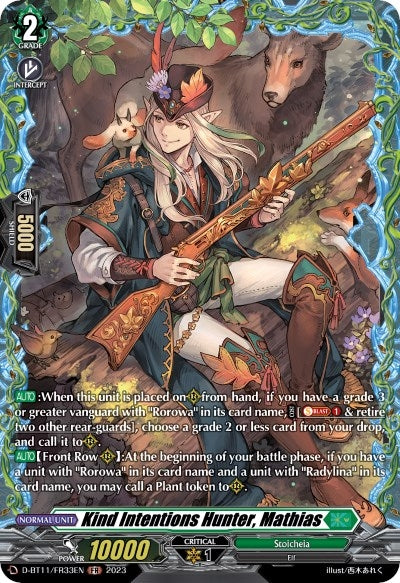 Image for Kind Intentions Hunter, Mathias (FR) (D-BT11: Clash of the Heroes) (D-BT11/FR33EN) - Cardfight Vanguard