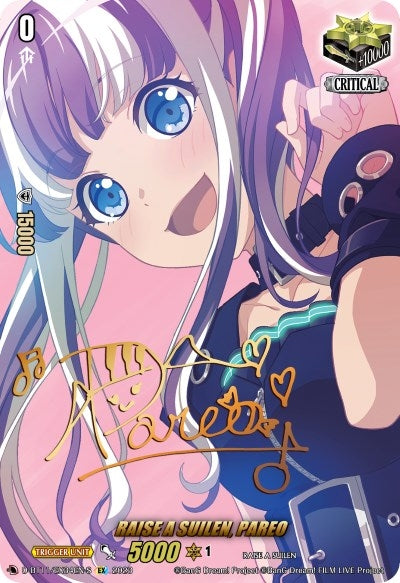 Image for RAISE A SUILEN, PAREO (Signature) (D-BT11: Clash of the Heroes) (D-BT11/EX34EN-S) - Cardfight Vanguard