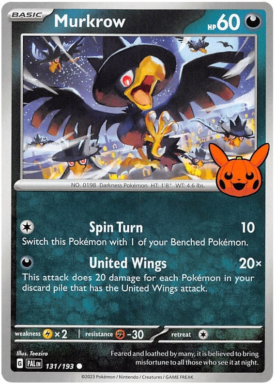 Image for Murkrow (Trick or Trade BOOster Bundle 2023) (131/193) - Pokemon