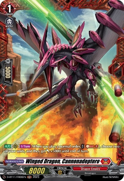 Image for Winged Dragon, Cannonadeptero (FR) (D-BT11: Clash of the Heroes) (D-BT11/FR06EN) - Cardfight Vanguard