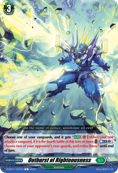 Image for Outburst of Righteousness (D-BT11: Clash of the Heroes) (D-BT11/101EN) - Cardfight Vanguard