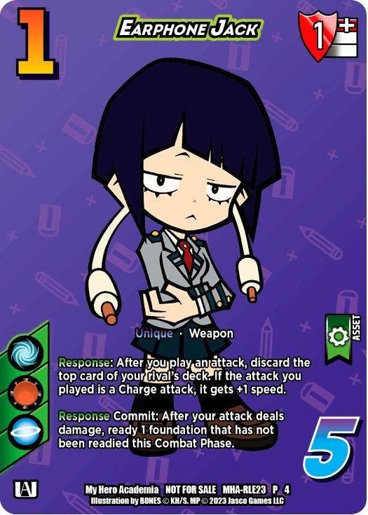 Image for Earphone Jack (Regional License Exam 2023) (UniVersus: My Hero Academia Promo Cards) (MHA-RLE23 P 4) - UniVersus
