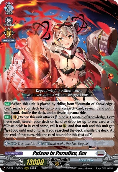 Image for Poison in Paradise, Eva (D-BT11: Clash of the Heroes) (D-BT11/008EN) - Cardfight Vanguard
